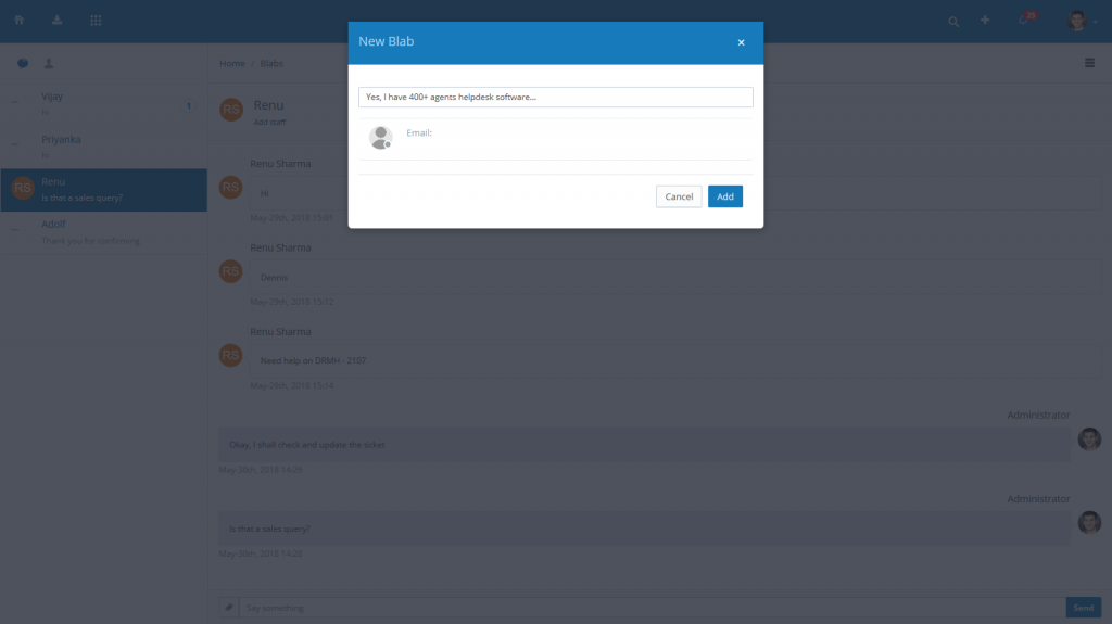 Staff Private Chat Software